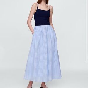 Jersey Blue Striped Maxi Dress